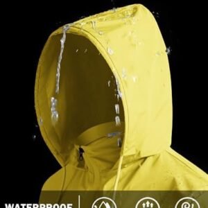COOFANDY Men’s Packable Rain Jacket Lightweight Waterproof Raincoat with Hood Outdoor Running Hiking Cycling