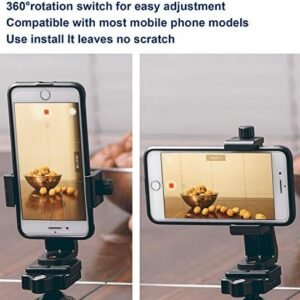 Universal Smartphone Cell Phone Mount Holder Adapter for Tripods or Stands with Standard 1/4 Inch Mount Screw, can Rotates Vertically and Horizontally