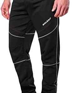 BALEAF Men’s Winter Cycling Pants Mountain Bike Cold Weather Hiking Gear Windproof Fleece Lined Running Ski Bicycle Clothes