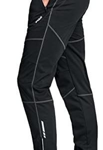 TSLA Men’s Thermal Windproof Cycling Pants, Fleece Lined Outdoor Bike Pants, Winter Cold Weather Running Pants