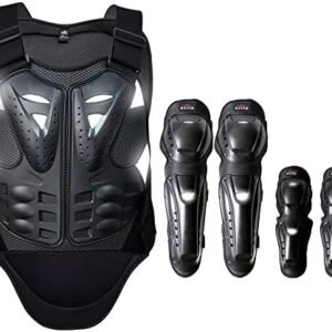 Motorcycle Accessories , Elbow Knee Pads and Chest Protector Motocross Gear for Men and Women, Dirt Bike Gear Cycling Body Armor, Back Protection Riding Protective Gear Motorcycle Vest