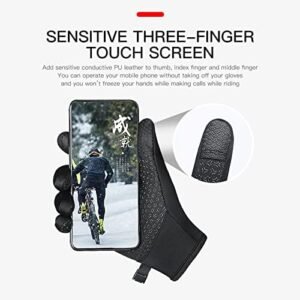 TEMEI Winter Thermal Gloves for Men and Women, Waterproof Windproof and Non-Slip Gloves, Warm Touch Screen Gloves for Outdoor Running, Cycling, Driving