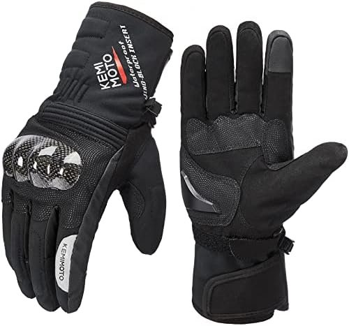 Leather Waterproof Motorcycle Winter Gloves for Men Women Warm