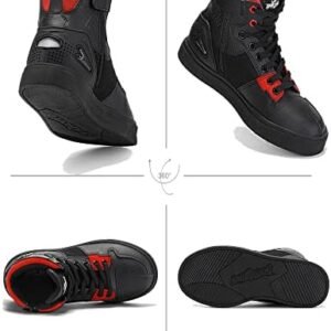 Grapelet Motorcycle Shoes Anti-Skid Motorcycle Boots Road Street Riding Shoes Motocross Protective Boots for Men