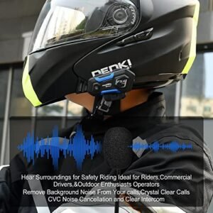 FODSPORTS Motorcycle Bluetooth intercom FX4 Pro 1200m Helmet Intercom,4 Riders Motorcycle Bluetooth Headset,Universal Bluetooth Helmet Headset,Helmet Communication System FM/Hard &Soft Mic/2Pack