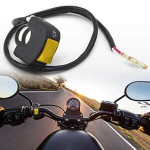 1 Piece Motorcycle Handlebar Switch On Off Button Bicycle Motorcycle Tuning Part for U5 U7 U2 LED Light Scooter Electrombile-Fits 7/8″ Handlebars (22mm) Yellow