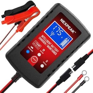 1.75-Amp Car Battery Charger, 6V and 12V Smart Fully Automatic Battery Charger Maintainer, Trickle Charger, Battery Desulfator for Car, Lawn Mower, Motorcycle, Boat, Marine Lead Acid Batteries