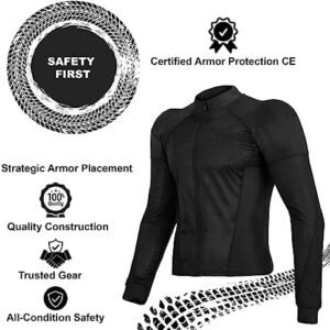 ALPHA CYCLE GEAR Motorcycle Shirt Armor Mesh Moto Riding Armour Jacket for Men and Women