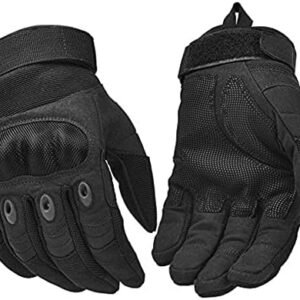 REEBOW GEAR Tactical Gloves Motorcycle Riding Gloves Full Finger Gloves Black
