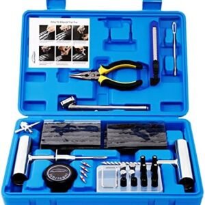 AUTOWN Tire Repair Kit – 68pcs Heavy Duty Tire Plug Kit, Universal Tire Repair Tools to Fix Punctures and Plug Flats Patch Kit for car Motorcycle, Truck, ARB，ATV, Tractor, RV, SUV, Trailer