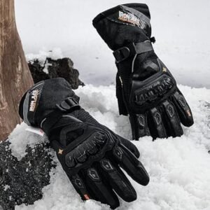 IRON JIA’S Motorcycle Gloves Winter Cold Weather Warm Touchscreen Waterproof Windproof Protective Gear (Black, XL)
