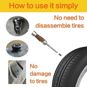 NORSHIRE Tire Repair Nail,Self-Tapping Screw,Tire Repair Kits,Tire Screw Plug,Tire Repair Rubber Nail,Tire Fix,Suitable for car, Motorcycle, ATV, Jeep, Truck, Tractor tire Puncture Repair